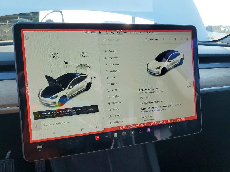 Продаж на аукціоні авто 2021 Tesla Model 3, vin: 5YJ3E1EA0MF986997, номер лоту: 72154845