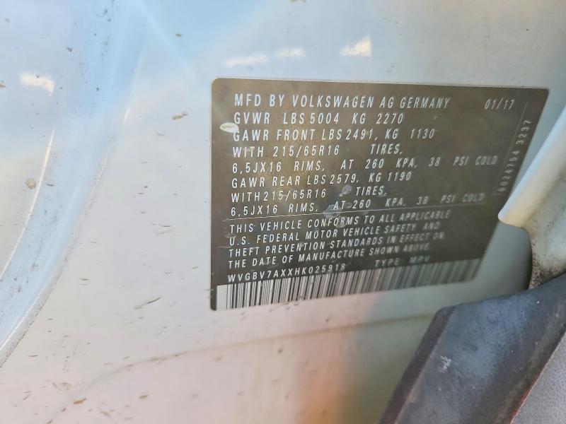 Aukcja sprzedaży 2017 Volkswagen Tiguan S, vin: WVGBV7AXXHK025918, numer aukcji: 73864685