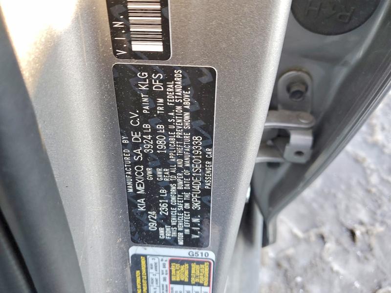 74047065 :رقم المزاد ، 3KPFU4DE1SE019338 vin ، 2025 Kia K4 مزاد بيع