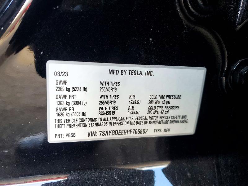 Aukcja sprzedaży 2023 Tesla Model Y, vin: 7SAYGDEE9PF706862, numer aukcji: 98961565