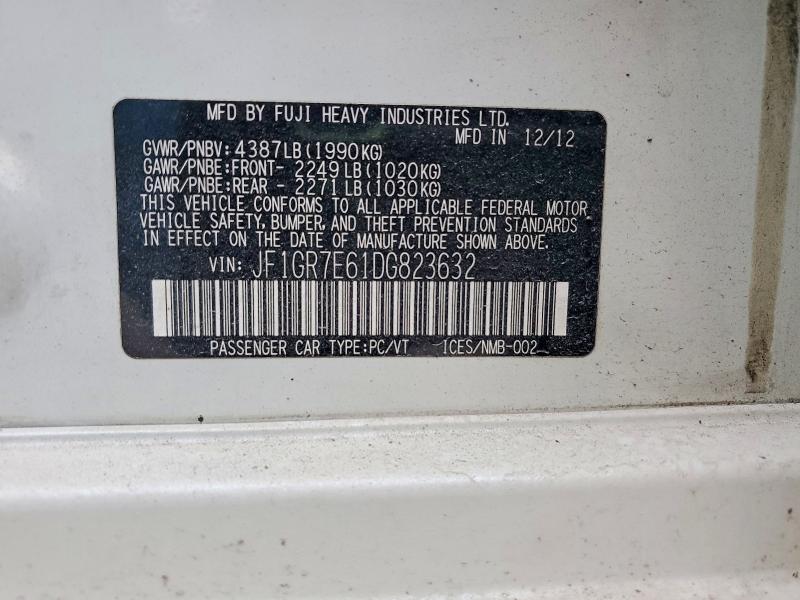 74373305 :رقم المزاد ، JF1GR7E61DG823632 vin ، 2013 Subaru Impreza Wr مزاد بيع