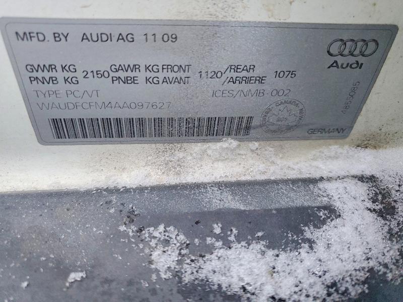 93870515 :رقم المزاد ، WAUDFCFM4AA097627 vin ، 2010 Audi A3 مزاد بيع
