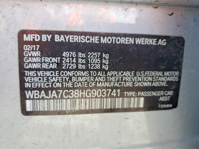 Продаж на аукціоні авто 2017 Bmw 530, vin: WBAJA7C38HG903741, номер лоту: 73853305
