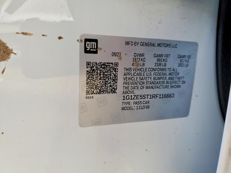 Aukcja sprzedaży 2024 Chevrolet Malibu Pre, vin: 1G1ZE5ST1RF116663, numer aukcji: 73311535