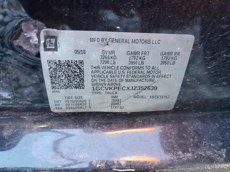 2018 Chevrolet Silverado მანქანა იყიდება აუქციონზე, vin: 1GCVKPECXJZ352639, აუქციონის ნომერი: 98853105