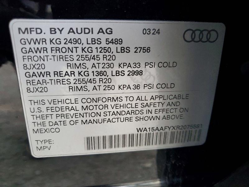 Продажа на аукционе авто 2024 Audi Q5, vin: WA15AAFYXR2075581, номер лота: 73515085
