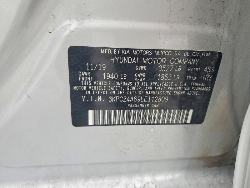2020 Hyundai Accent მანქანა იყიდება აუქციონზე, vin: 3KPC24A69LE112809, აუქციონის ნომერი: 72200515