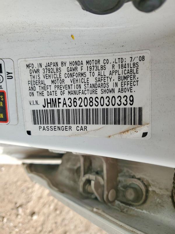 Продажа на аукционе авто 2008 Honda Civic, vin: JHMFA36208S030339, номер лота: 74347715