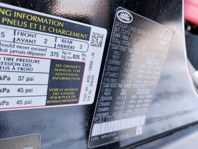 Aukcja sprzedaży 2019 Land Rover Range Rover, vin: SALGV5RE7KA549437, numer aukcji: 98862795