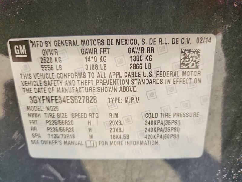 Aukcja sprzedaży 2014 Cadillac Srx, vin: 3GYFNFE34ES627828, numer aukcji: 99809925