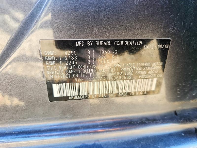 Продажа на аукционе авто 2019 Subaru Impreza, vin: 4S3GKAD69K3602569, номер лота: 74397715