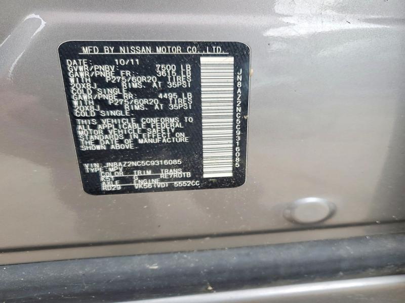 Aukcja sprzedaży 2012 Infiniti Qx56, vin: JN8AZ2NC5C9316085, numer aukcji: 99856865