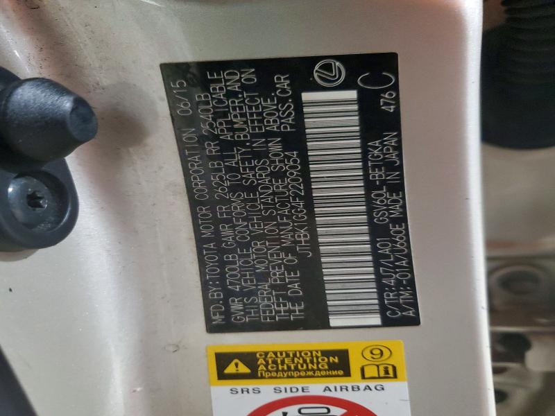 2015 Lexus Es მანქანა იყიდება აუქციონზე, vin: JTHBK1GG4F2209054, აუქციონის ნომერი: 99687135