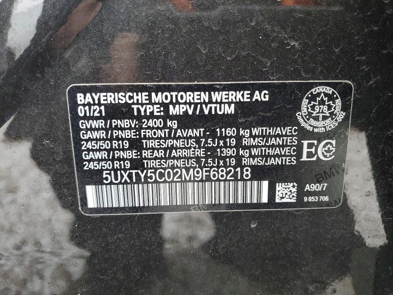 Продаж на аукціоні авто 2021 Bmw X3, vin: 5UXTY5C02M9F68218, номер лоту: 99104135