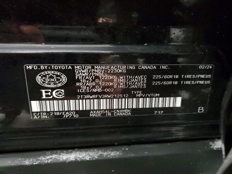 2024 Toyota Rav4 მანქანა იყიდება აუქციონზე, vin: 2T3RWRFV3RW212512, აუქციონის ნომერი: 98222065