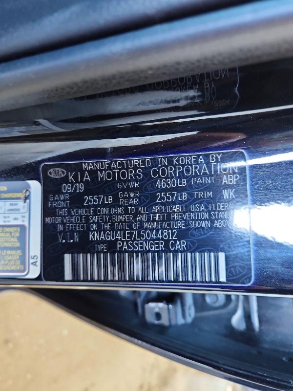 Продажа на аукционе авто 2020 Kia Optima, vin: KNAGU4LE7L5044812, номер лота: 73609045