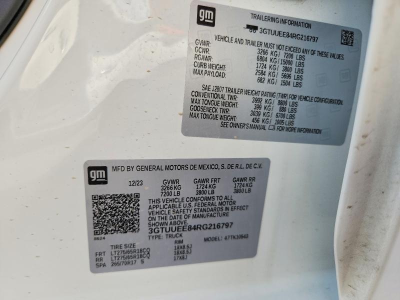 Продаж на аукціоні авто 2024 Gmc Sierra K15, vin: 3GTUUEE84RG216797, номер лоту: 99828565
