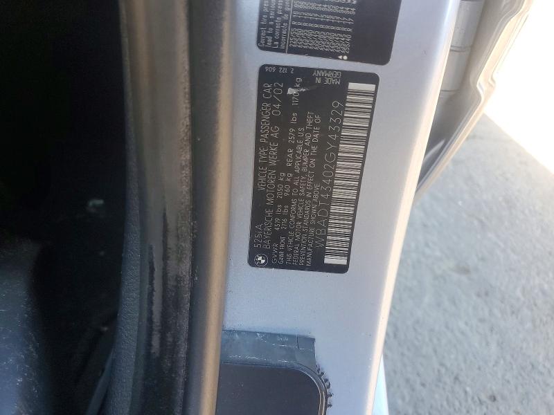 Продажа на аукционе авто 2002 Bmw 525, vin: WBADT43402GY43329, номер лота: 74303955