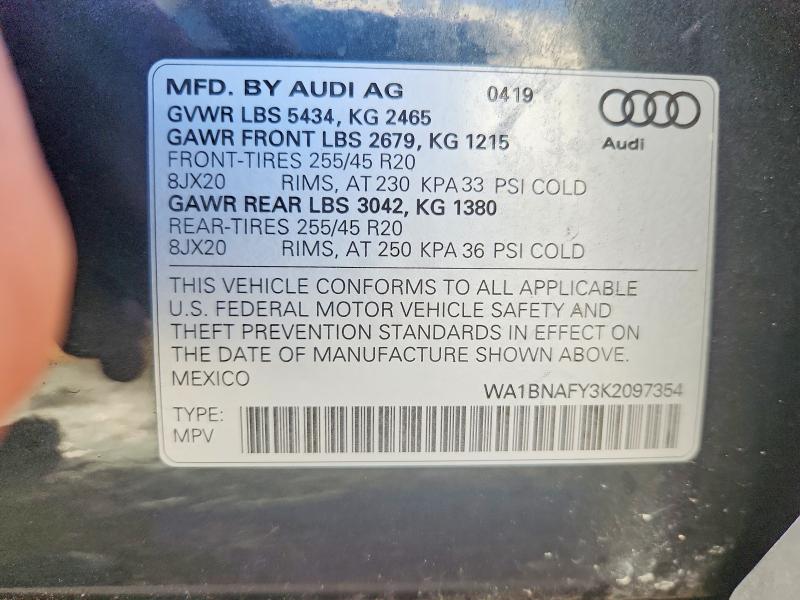 Продажа на аукционе авто 2019 Audi Q5, vin: WA1BNAFY3K2097354, номер лота: 74682875