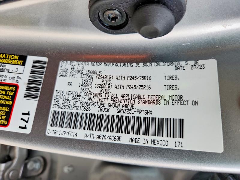Продажа на аукционе авто 2023 Toyota Tacoma, vin: 3TMAZ5CN1PM213626, номер лота: 75163245