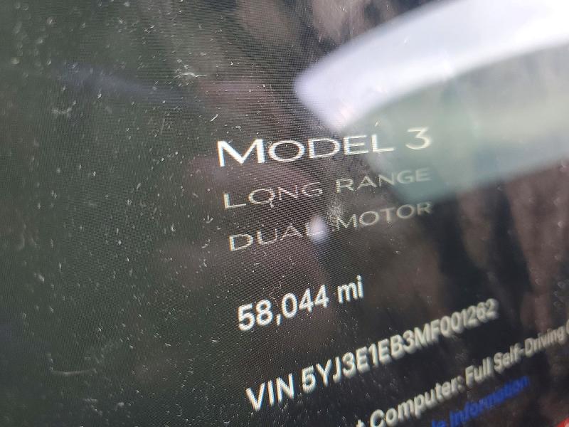 Продажа на аукционе авто 2021 Tesla Model 3, vin: 5YJ3E1EB3MF001262, номер лота: 72329055