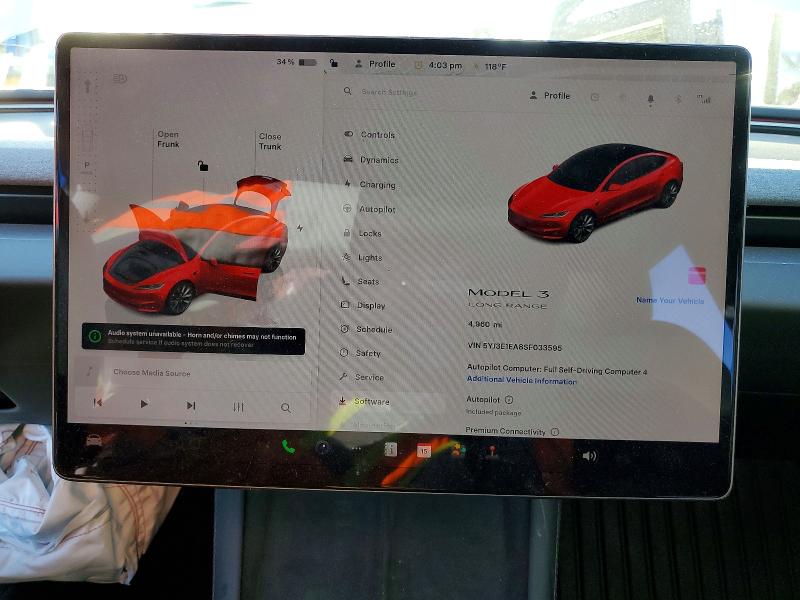 Aukcja sprzedaży 2025 Tesla Model 3, vin: 5YJ3E1EA8SF033595, numer aukcji: 73282635