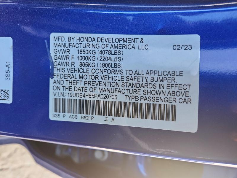 Aukcja sprzedaży 2023 Acura Integra, vin: 19UDE4H65PA020706, numer aukcji: 98637145