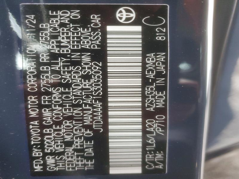 Aukcja sprzedaży 2025 Toyota Crown, vin: JTDAAAAF1S3035092, numer aukcji: 72891775