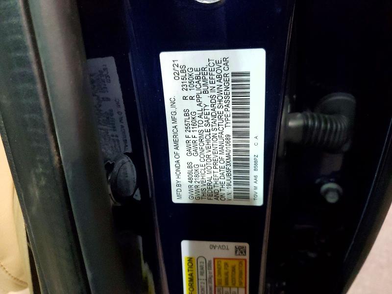 Продажа на аукционе авто 2021 Acura Tlx, vin: 19UUB5F3XMA010689, номер лота: 73478335
