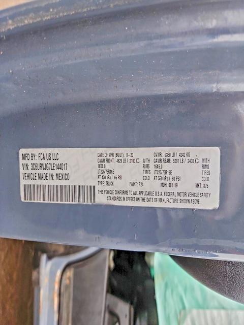 Aukcja sprzedaży 2020 Ram Promaster 3500, vin: 3C6URVJG7LE144017, numer aukcji: 51275556