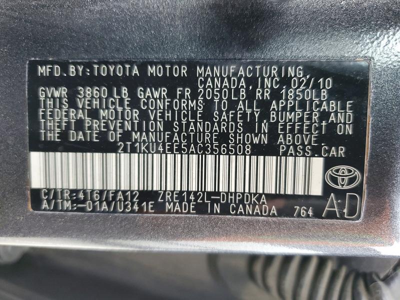Aukcja sprzedaży 2010 Toyota Corolla Ma, vin: 2T1KU4EE5AC356508, numer aukcji: 99278835