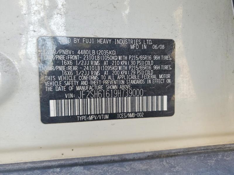 Auction sale of the 2009 Subaru Forester, vin: JF2SH61619H739000, lot number: 73680845