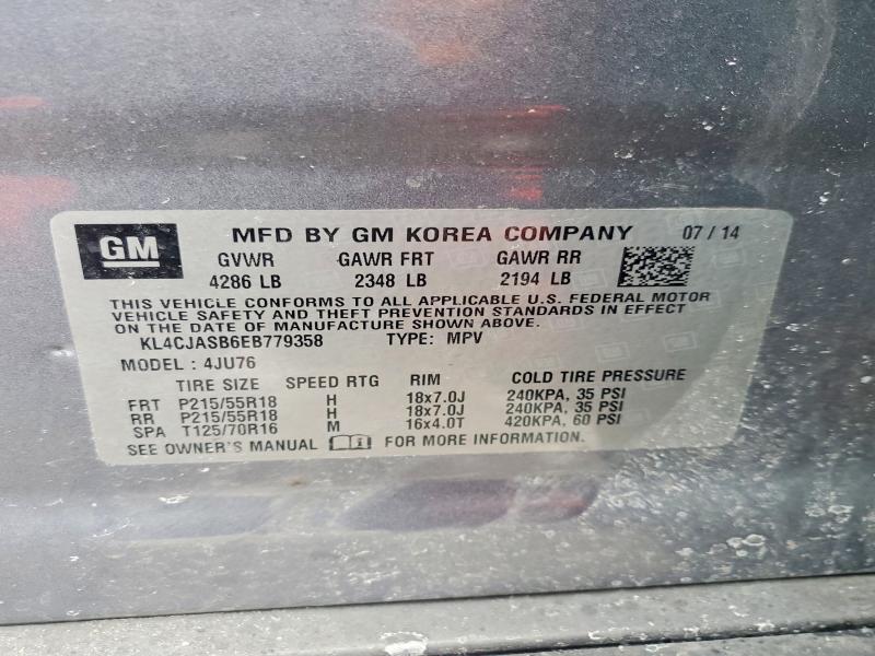 Aukcja sprzedaży 2014 Buick Encore, vin: KL4CJASB6EB779358, numer aukcji: 75682785