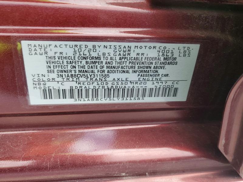 Продажа на аукционе авто 2020 Nissan Sentra, vin: 3N1AB8CV5LY311585, номер лота: 99842575