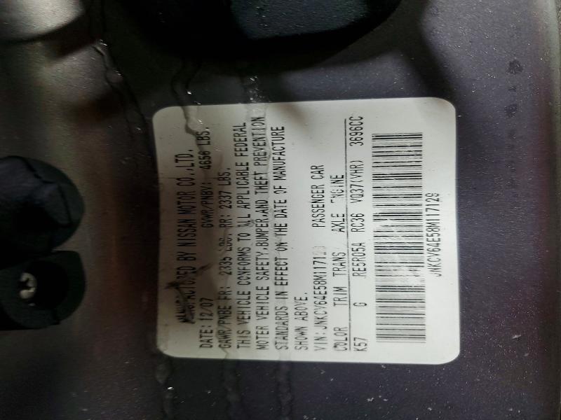 Aukcja sprzedaży 2008 Infiniti G37 Base, vin: JNKCV64E58M117129, numer aukcji: 74030865