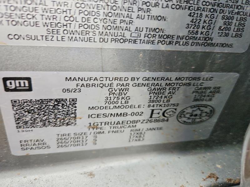 Aukcja sprzedaży 2023 Gmc Sierra, vin: 1GTRUAED8PZ268684, numer aukcji: 99804555