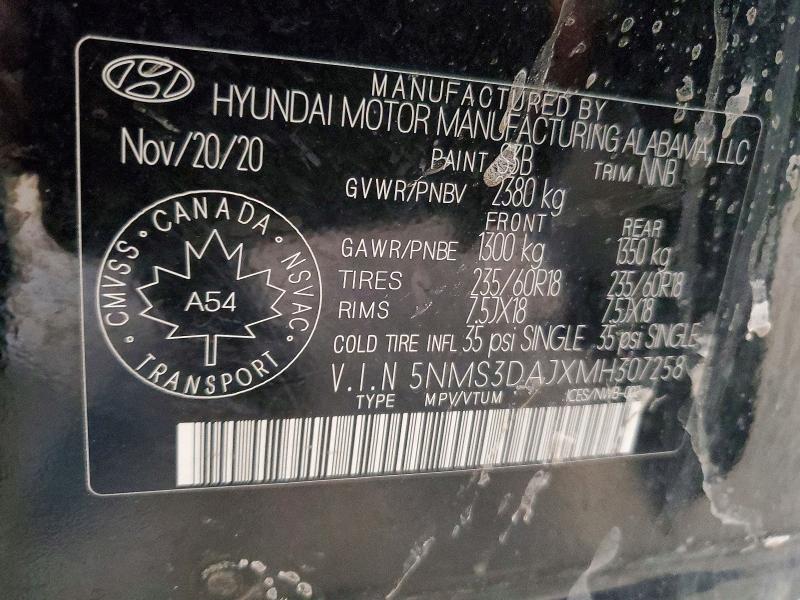 Продажа на аукционе авто 2021 Hyundai Santa Fe, vin: 5NMS3DAJXMH307258, номер лота: 99668265
