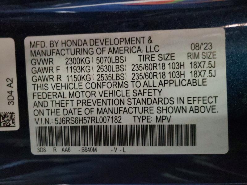 Aukcja sprzedaży 2024 Honda Cr-v, vin: 5J6RS6H57RL007182, numer aukcji: 97564695
