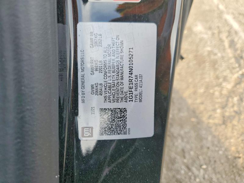 Aukcja sprzedaży 2022 Chevrolet Camaro, vin: 1G1FE1R74N0105271, numer aukcji: 75215535