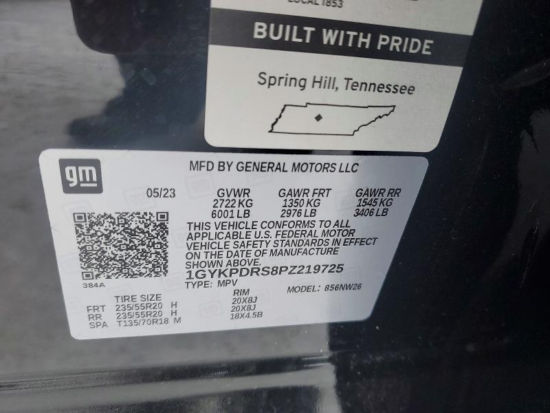 74808825 :رقم المزاد ، 1GYKPDRS8PZ219725 vin ، 2023 Cadillac Xt6 Premiu مزاد بيع