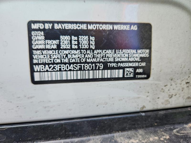 Продажа на аукционе авто 2025 Bmw 430i, vin: WBA23FB04SFT80179, номер лота: 74444825