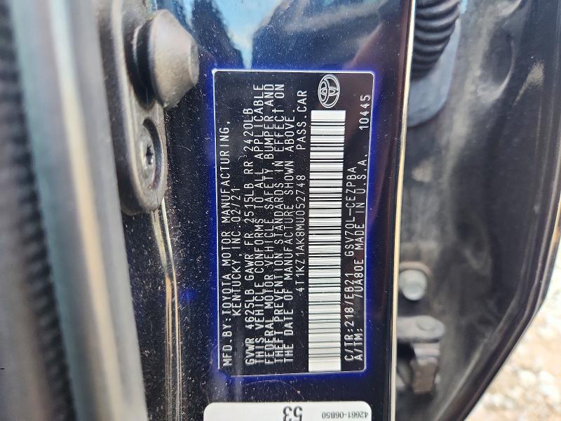 Aukcja sprzedaży 2021 Toyota Camry, vin: 4T1KZ1AK8MU052748, numer aukcji: 73117875