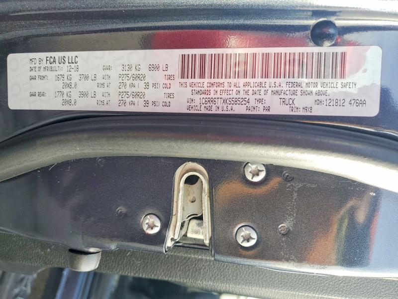2019 Ram 1500 Classic მანქანა იყიდება აუქციონზე, vin: 1C6RR6TTXKS585254, აუქციონის ნომერი: 75166505