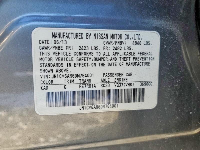 Продаж на аукціоні авто 2013 Infiniti G37, vin: JN1CV6AR6DM764001, номер лоту: 73790845
