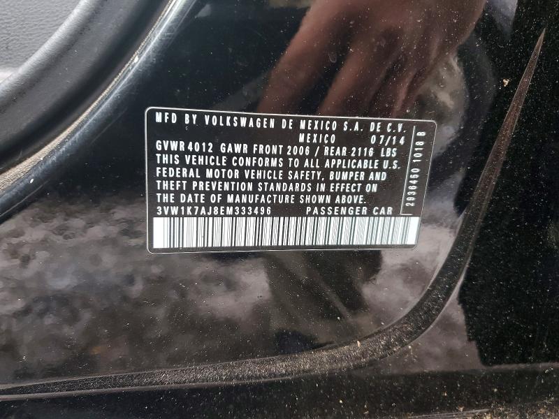 98385155 :رقم المزاد ، 3VW1K7AJ8EM333496 vin ، 2014 Volkswagen Jetta مزاد بيع
