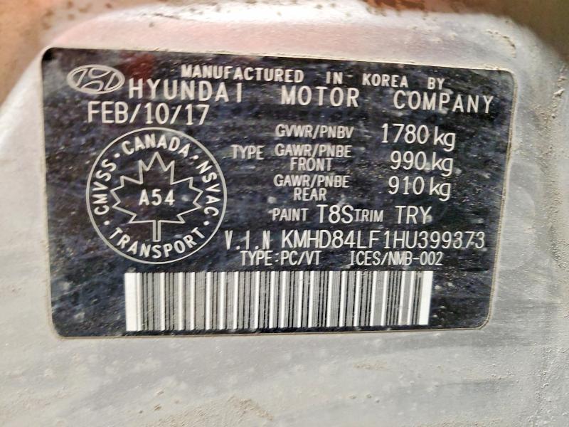 Aukcja sprzedaży 2017 Hyundai Elantra, vin: KMHD84LF1HU399373, numer aukcji: 72729625
