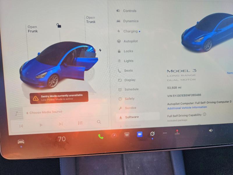 2022 Tesla Model 3 მანქანა იყიდება აუქციონზე, vin: 5YJ3E1EB5NF265486, აუქციონის ნომერი: 74252235