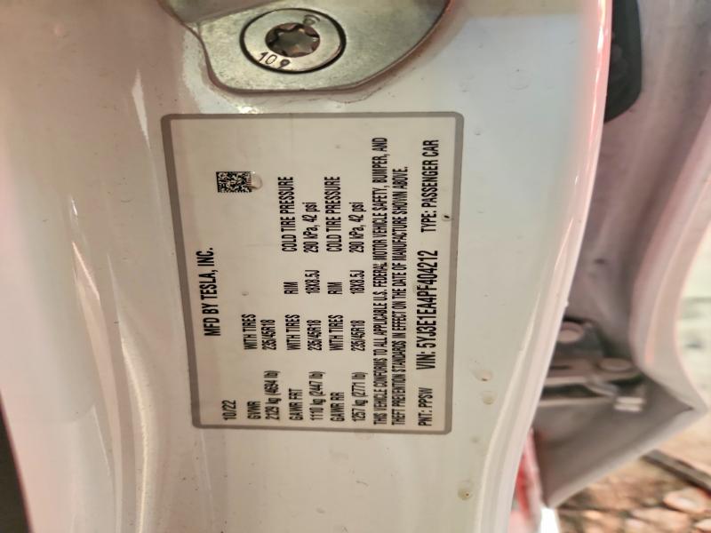 72914445 :رقم المزاد ، 5YJ3E1EA4PF404212 vin ، 2023 Tesla Model 3 مزاد بيع