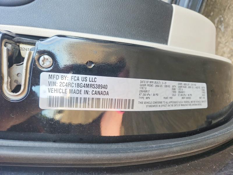 74059475 :رقم المزاد ، 2C4RC1BG4MR538940 vin ، 2021 Chrysler Pacifica مزاد بيع