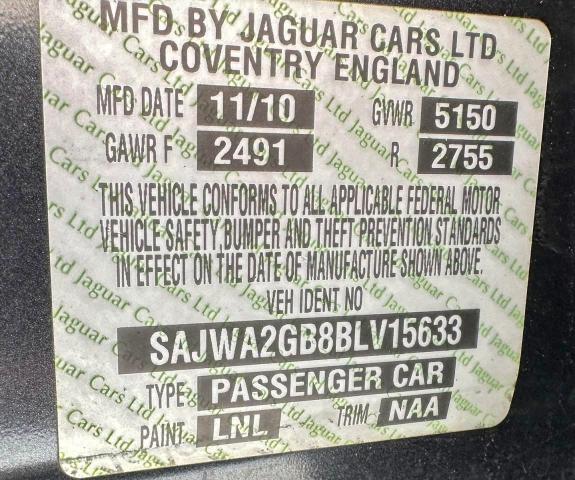 2011 Jaguar Xjl მანქანა იყიდება აუქციონზე, vin: SAJWA2GB8BLV15633, აუქციონის ნომერი: 99837035